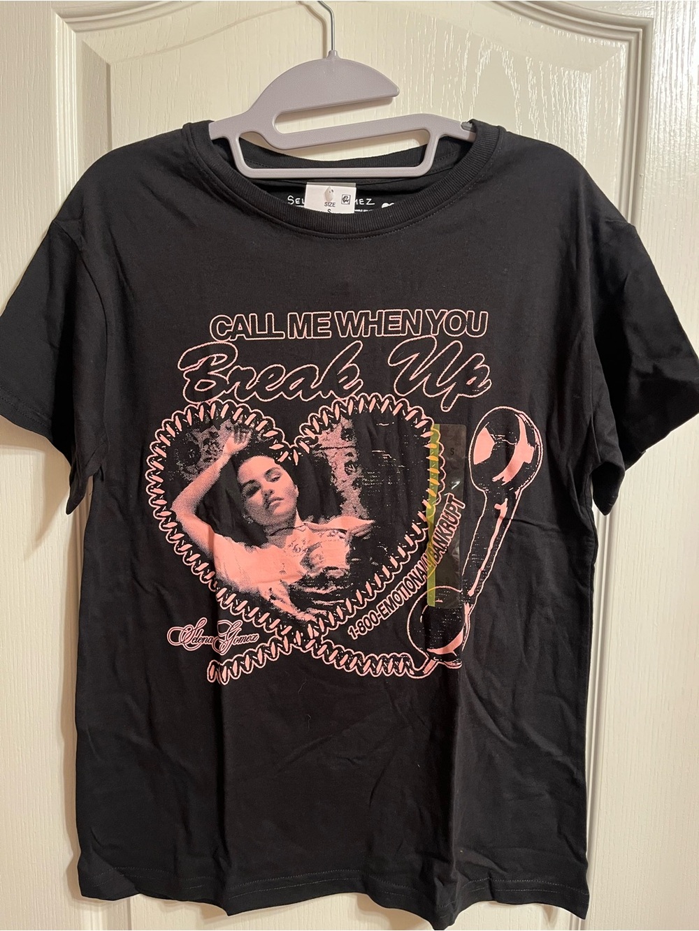 Selena Gomez Black Short-Sleeve 'Call Me When You Break Up' Graphic Tee